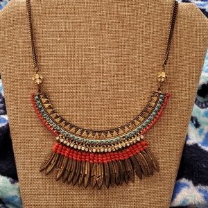 Fun and trendy bohemian feather necklace